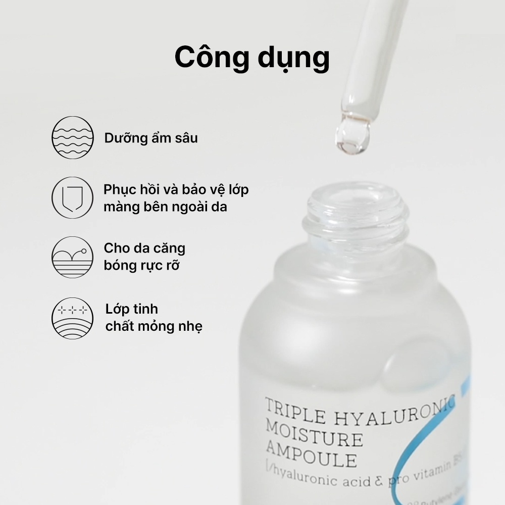 Tinh chất dưỡng ẩm COSRX Hydrium Triple Hyaluronic Moisture Ampoule 40ml chăm sóc da hiệu quả