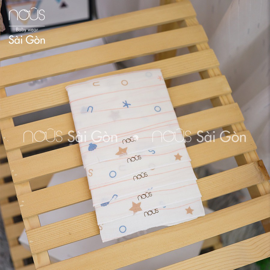 Khăn sữa xô Nous siêu mềm và thấm hút tốt - Nhiều họa tiết - Set 5 Chiếc, Kích Thước 30Cmx30Cm