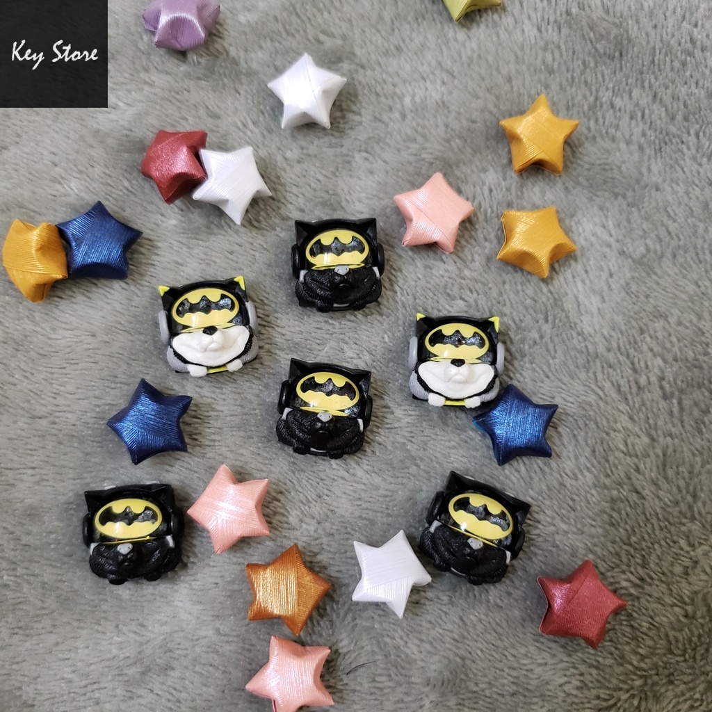 Nút bàn phím cơ artisan keycap sirius màu đen batman