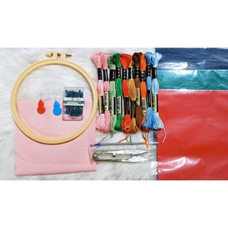 Set combo nguyên liệu tập thêu thủ công thêu tay cơ bản - cao cấp cho người mới diy handmade - bách hóa na na