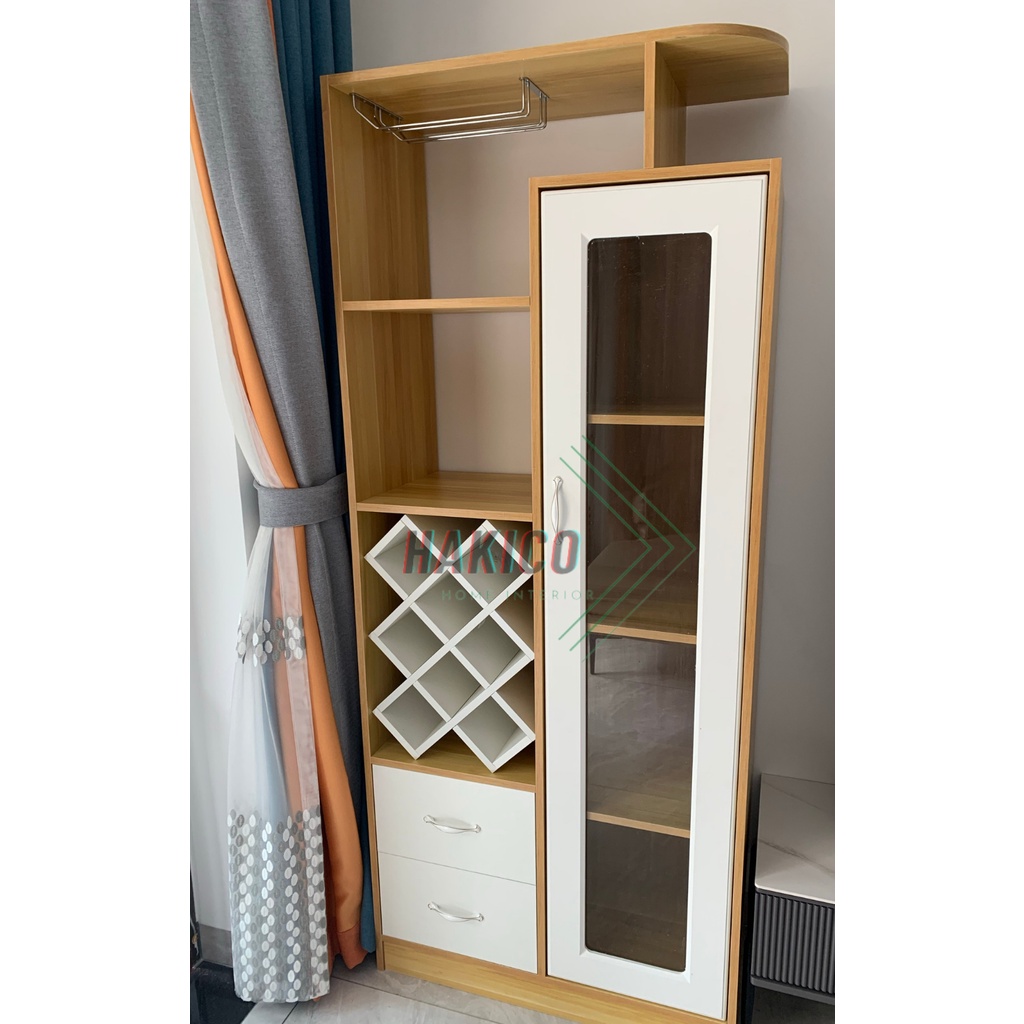 Tủ rượu Gỗ Cánh Kính Treo Ly TR 3603 Gỗ Công Nghiệp Cốt Xanh Chống Ẩm Lưu Trữ Để Đồ Tiện Lợi KICO HOME