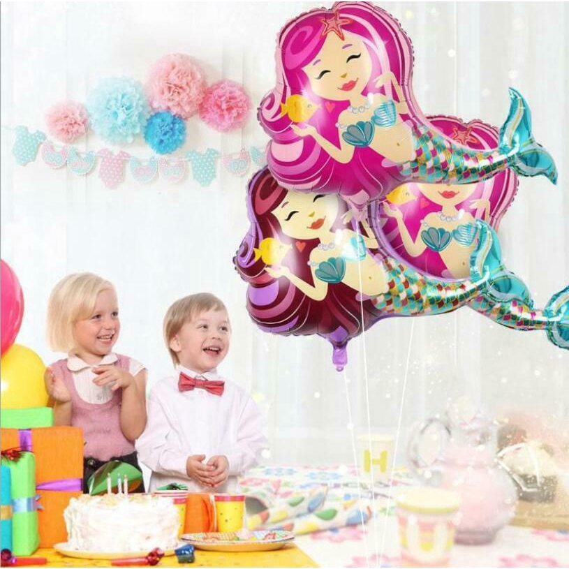Bong bóng trang trí tiệc sinh nhật hình nàng tiên cá cỡ lớn