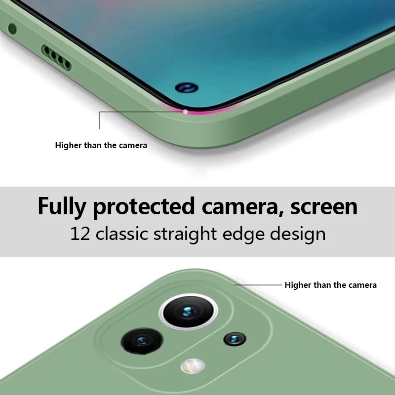 Ốp điện thoại silicone mềm hình vuông cho Redmi Note 10 9 Pro Max / Xiaomi Pocof3 10t Pro 11