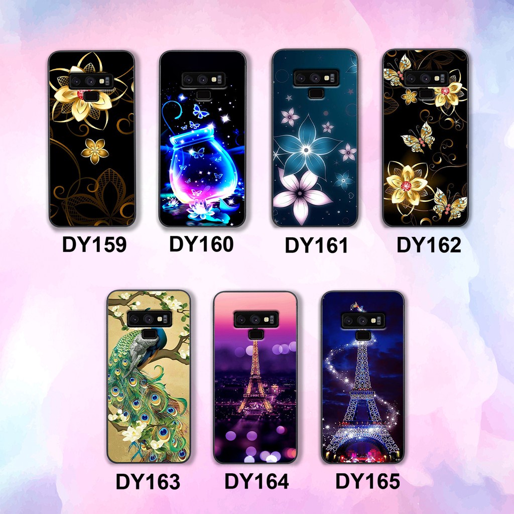 Ốp lưng ép kính Samsung Galaxy note 8 , s9 plus (s9+) in hình hoa siêu đẹp mặt lưng chống bể