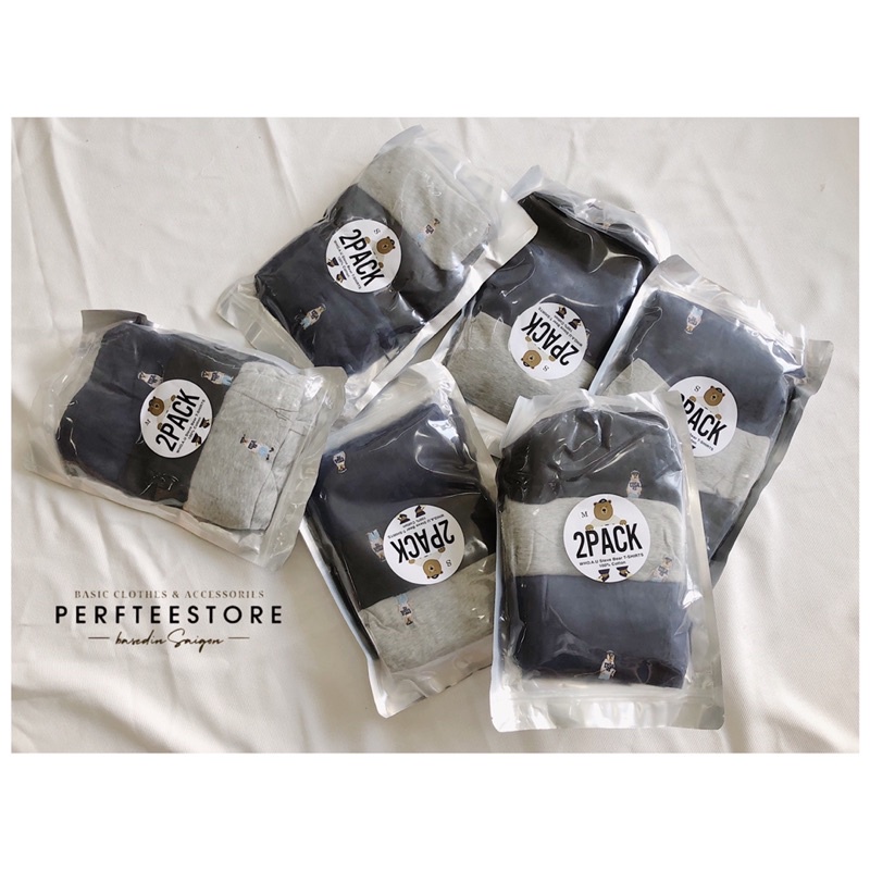 Quần short thun Gấu logo thêu chất thun cotton mềm mỏng mát dành cho nữ