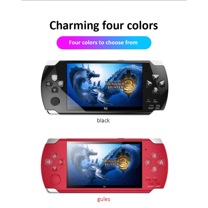 Máy Chơi Game Cầm Tay 4.0 Inch 8Gb Tích Hợp 1500 Trò Chơi Cho Nhiều Bộ Mô Phỏng Máy Chơi Game Điện Tử Cổ Điển X6 Mp3/Mp4/Ebook Tv Out Thiết Bị Chơi Game Di Động Techer