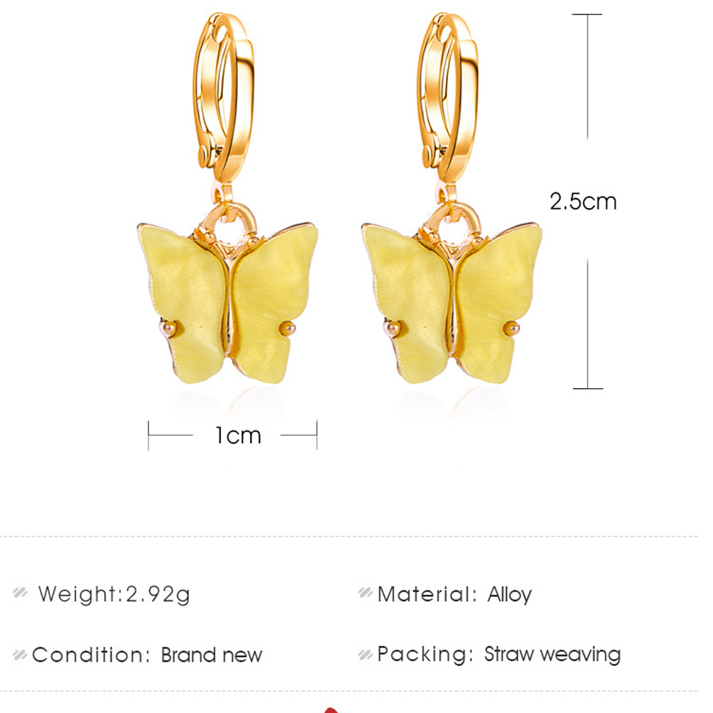 1 Pairs Fashion Bông Tai Hình Bướm Nhiều Màu Sắc Ngọt Ngào