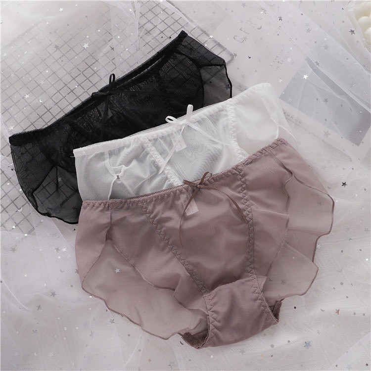 Quần Lót Ren Nữ bèo xuyên thấu đính nơ nhỏ siêu quyến rũ mã 0346 | BigBuy360 - bigbuy360.vn