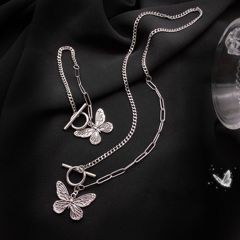 Dây Chuyền Mặt Hình Bướm 22328 Phong Cách ins Cá Tính