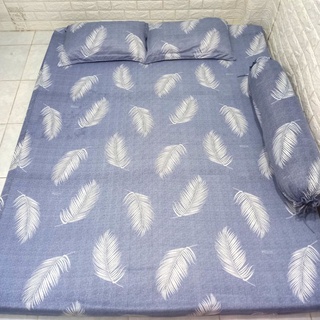 BỘ DRAP THUN HÀN QUỐC LÁ CỌ 4 MÓN [ 1 DRAP TRẢI GIƯỜNG , 2 VỎ GỐI NẰM , 1 VỎ GỐI ÔM ].