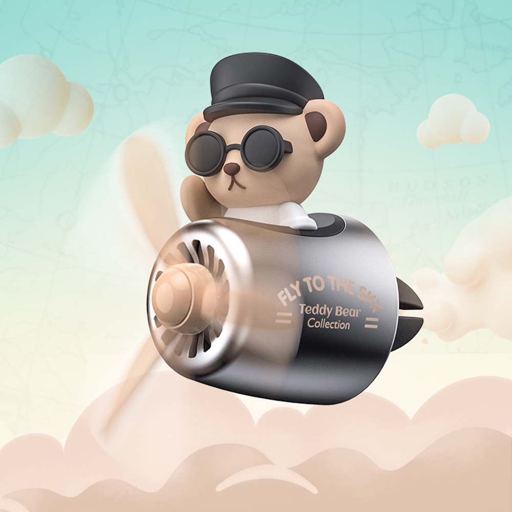 Kẹp làm mát không khí xe hơi PECHAM thiết kế từ tính hình gấu teddy