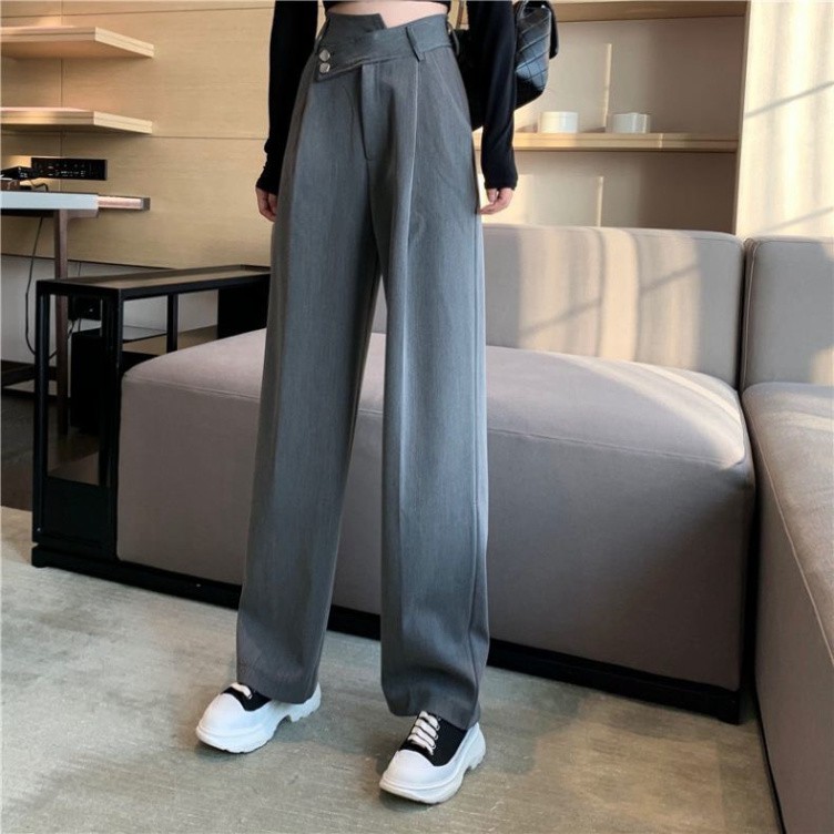 Quần Ống Rộng Cạp Cao Baggy, Quần Suông Ống Loe Culottes Nữ Siêu Hót 2021 Hàng Quảng Châu