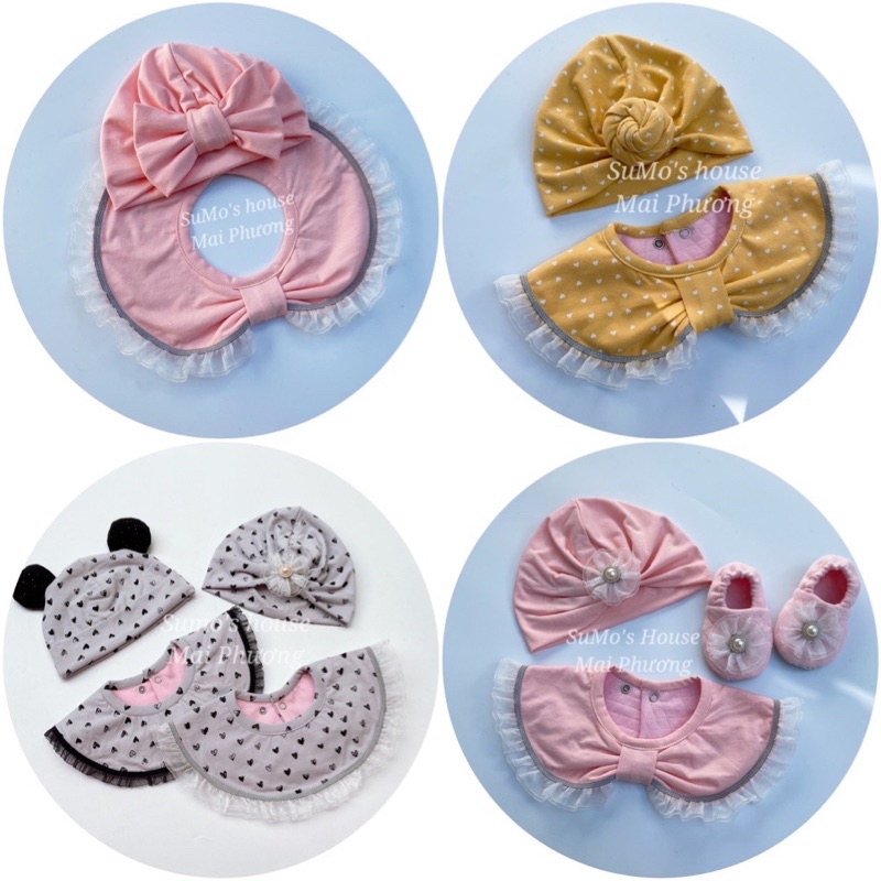 Set Mũ turban yếm