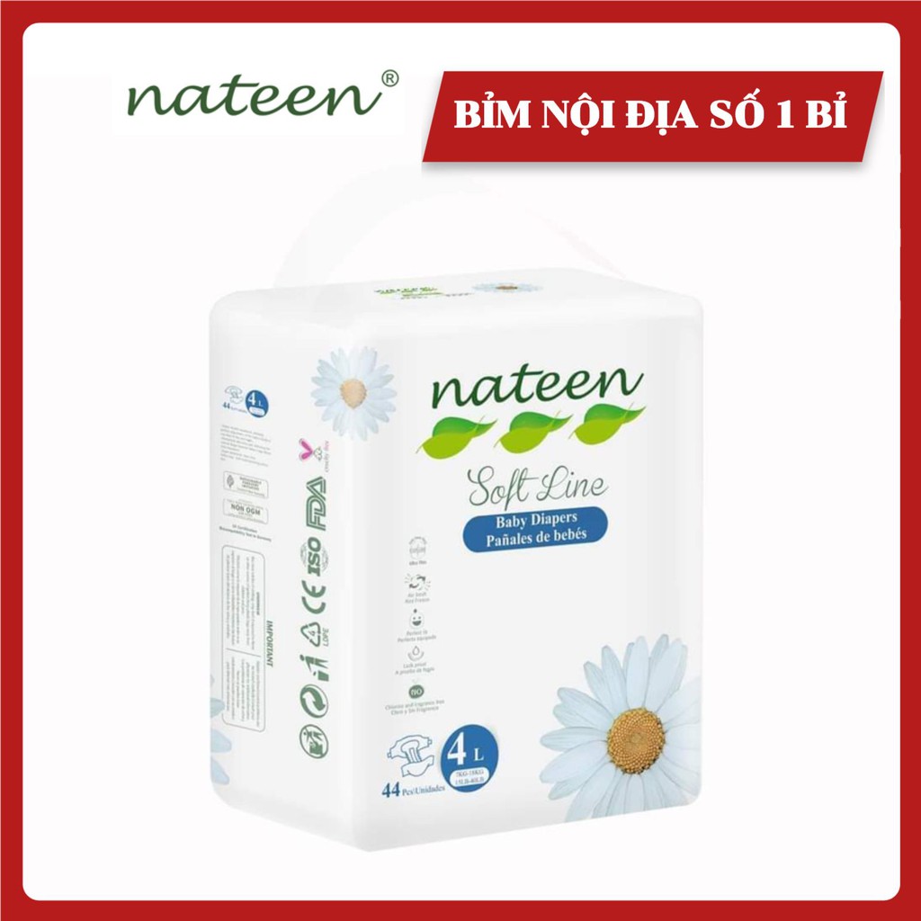 BỈM HỮU CƠ CHÂU ÂU NATEEN CAO CẤP NỘI ĐỊA BỈ tã/bỉm dán/bỉm quần nateen S56/M48/L44/L54/XL48/XXL42