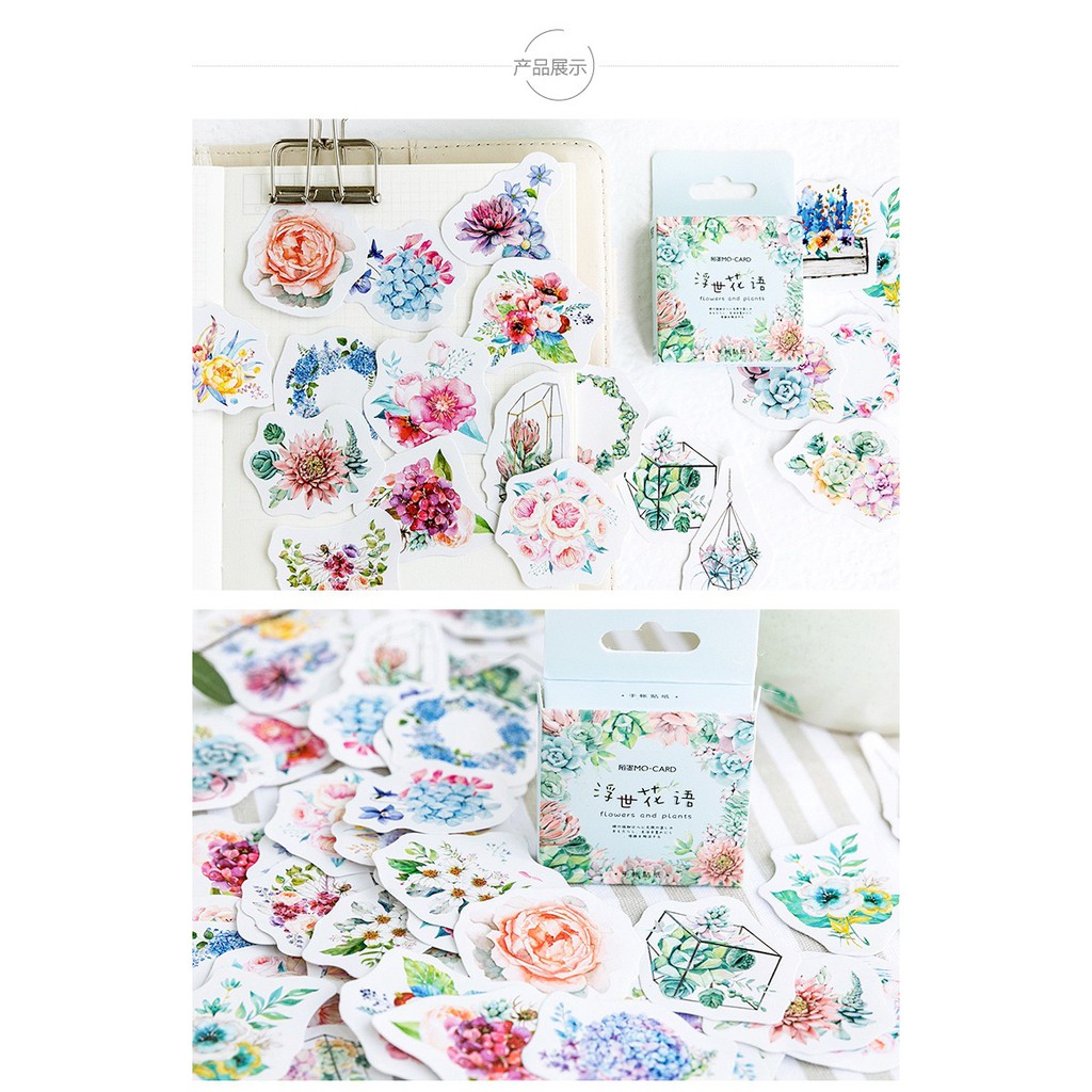 Bộ sticker/ Hình dán Họa Tiết Hoa Độc Đáo (46 Hình)