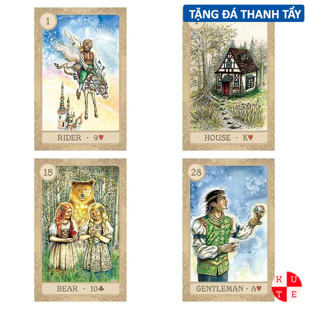 Bài Oracle Fairy Tale Lenormand 38 Lá Bài Tặng Đá Thanh Tẩy C173