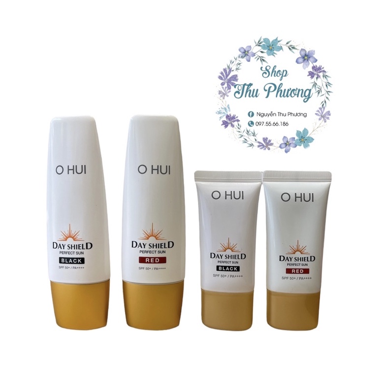 KEM CHỐNG NẮNG OHUI DAY SHIELD PERFECT SUN BLACK/RED SPF50+/PA++++ 50ml (tách set)