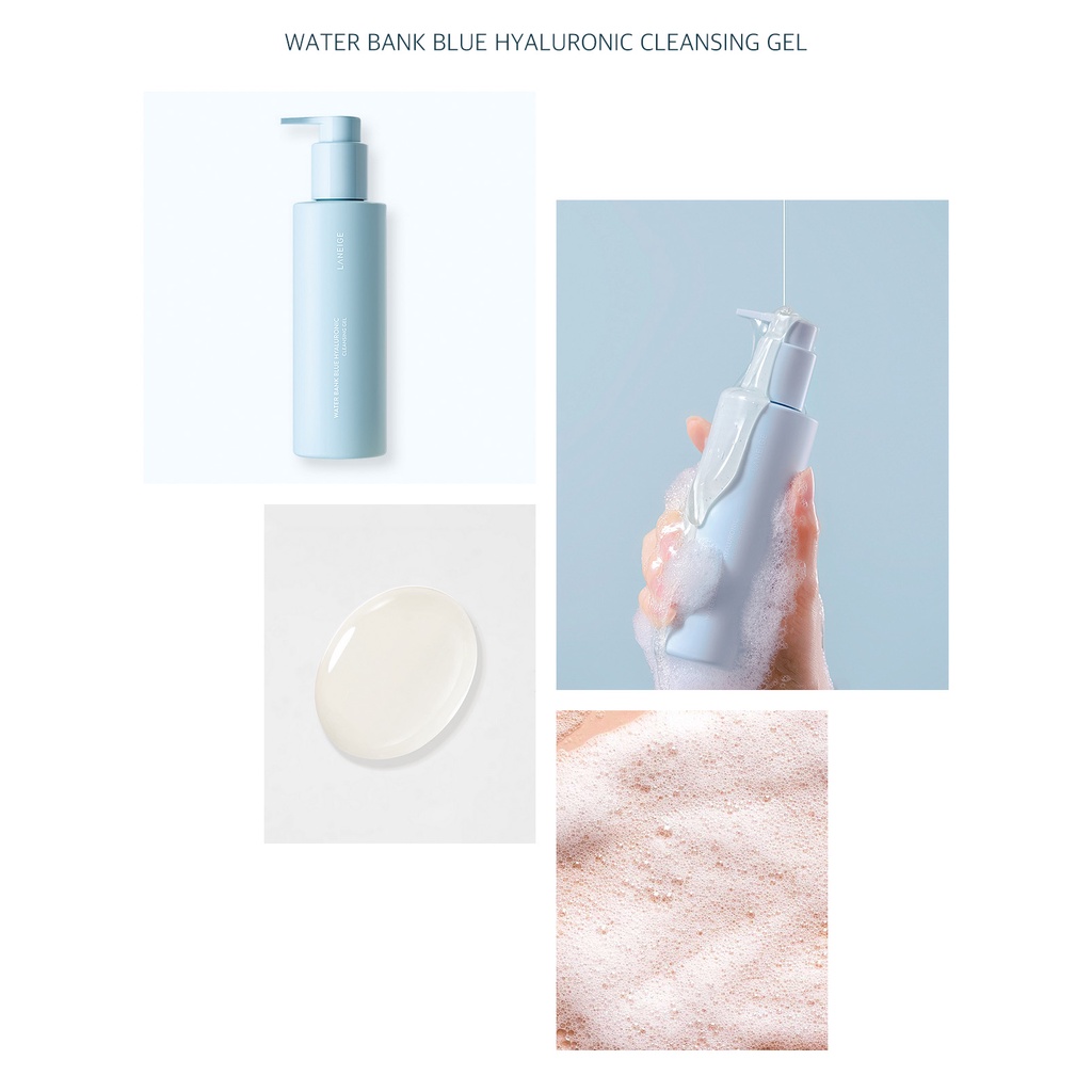 Sữa rửa mặt LANEIGE Water Bank Blue Hyaluronic Cleansing Foam 150g / Cleansing Gel 200ml / Cleansing Oil 250mltạo bọt làm sạch sâu