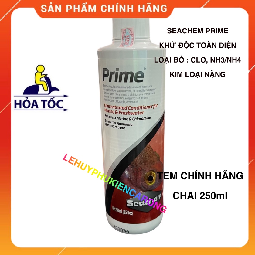 SEACHEM PRIME Dung Dịch Khử Clo NH3 Nitrite Cho Bể Cá Chai 250ml 325ml 500ml