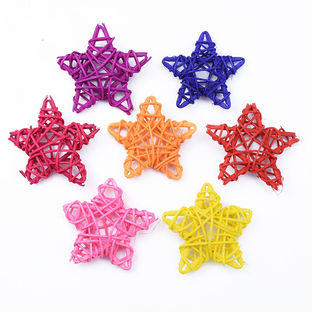 Set 5 quả cầu mây hình trái tim/ngôi sao nhiều màu dùng trang trí tiệc cưới DIY