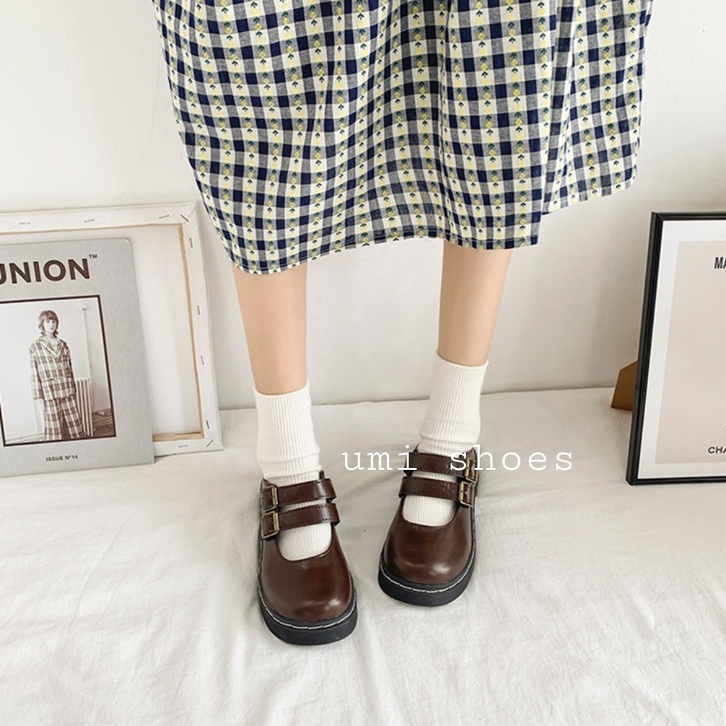 [CÓ SẮN] Giày oxford lolita vintage 2 quai cài đơn giản màu nâu/đen cá tính trẻ trung mới xinh đẹp rẻ đế bằng 2021 hot | BigBuy360 - bigbuy360.vn