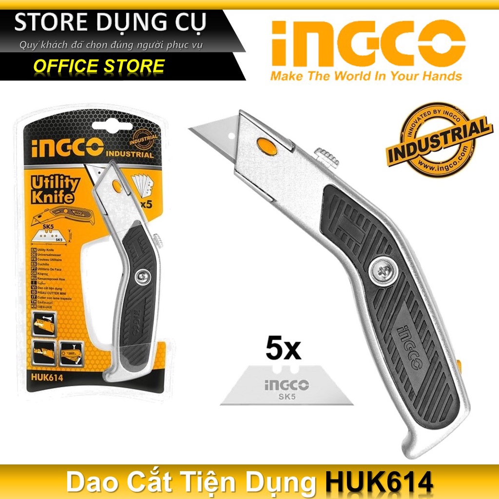 61x19mm Dao cắt tiện dụng INGCO HUK614 | HUKB611