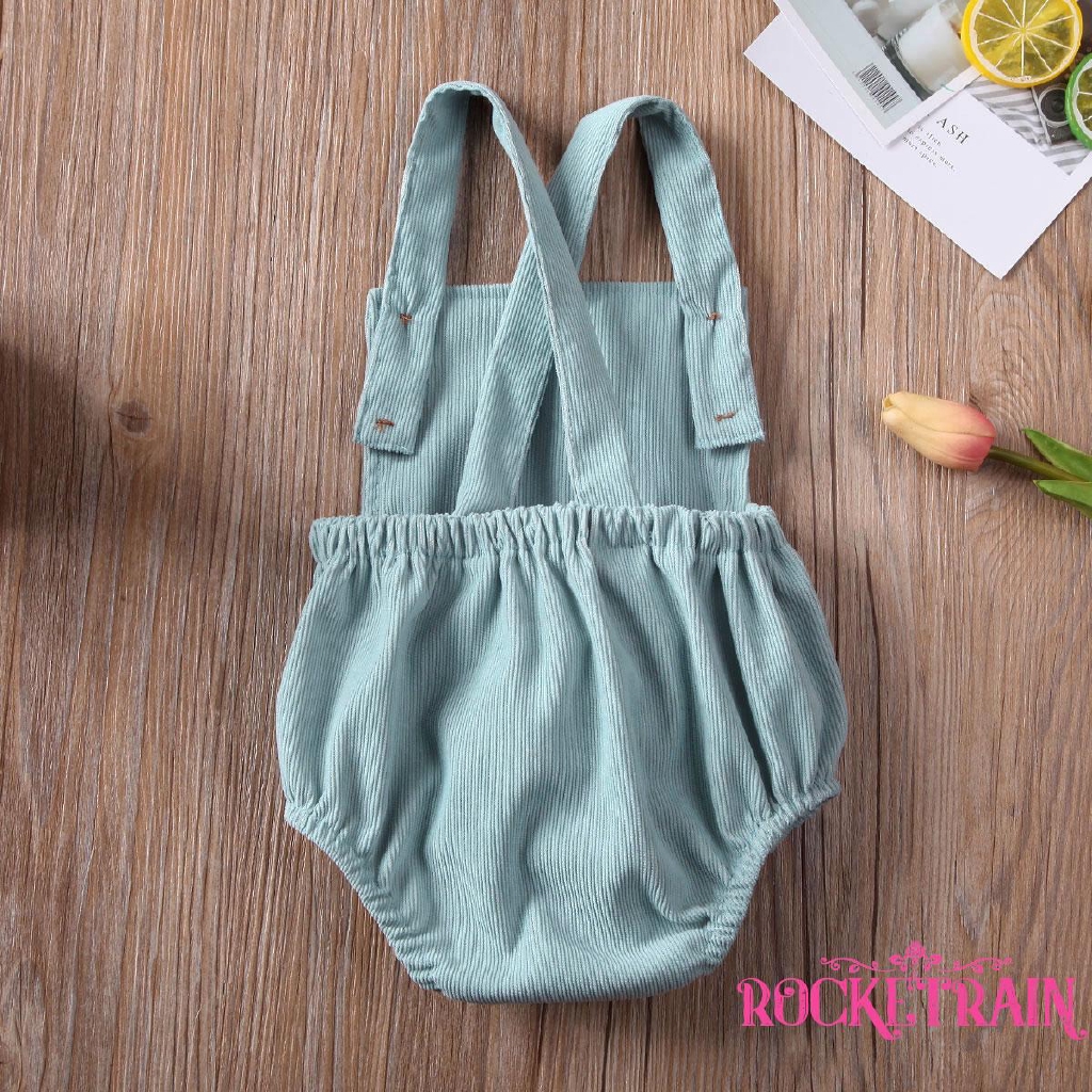 Bộ Quần Yếm Nhung Dễ Thương Cho Trẻ Sơ Sinh