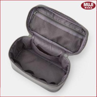 ( MUJI NHẬT BẢN ) TÚI ĐỰNG MỸ PHẨM CÓ QUAI MÀU XÁM･12.5x20.5x10.5C