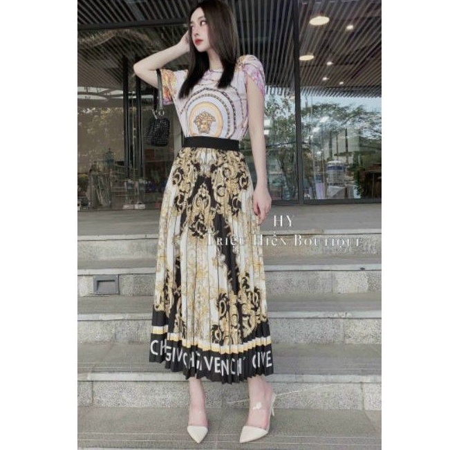 Chân váy họa tiết dài hàng QCL1
