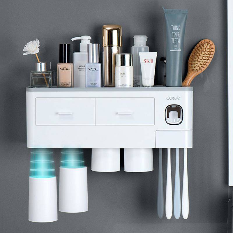 kệ lò vi sóngđời Giá đựng bàn chải đánh răng thông minh Khử trùng bằng tia cực tím Giá để lưu trữ không thủng