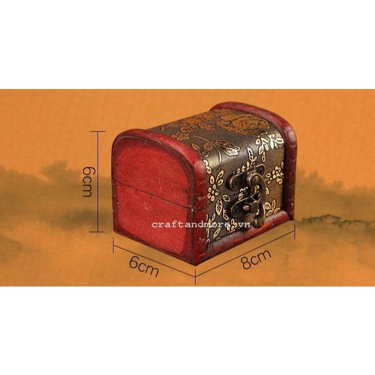Hộp rương gỗ giả cổ vintage