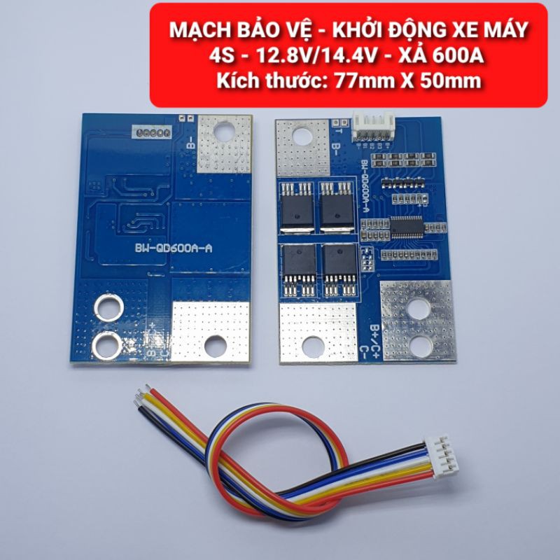 achun.vn - MẠCH BẢO VỆ PIN SẮT & KHỞI ĐỘNG XE MÁY & Ô TÔ 4S-12.8V/14.4V  XẢ TỨC THỜI 600A/800A/1200A