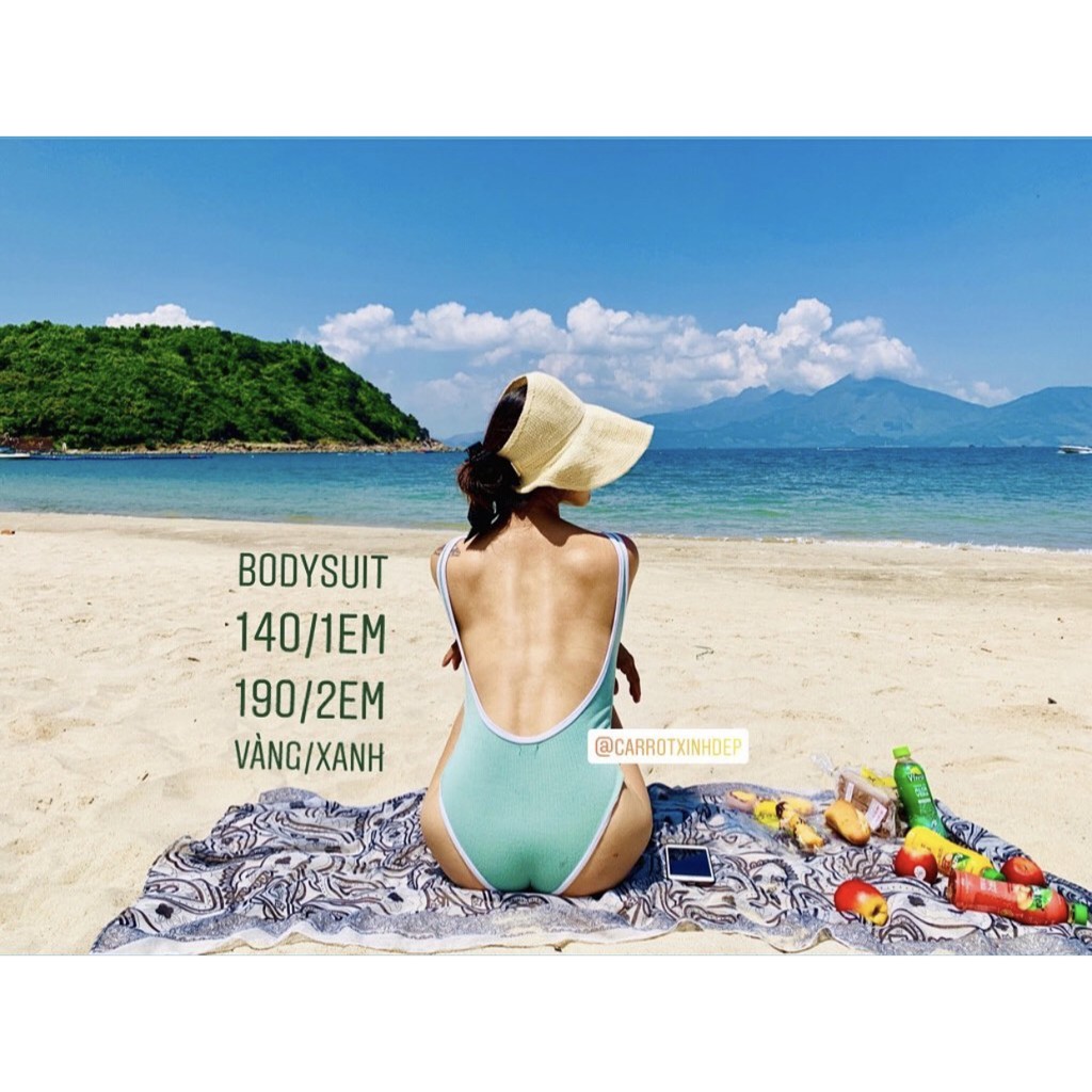 ĐỒ BƠI ÔM DÁNG BASIC KHÔNG LỖI MỐT BODYSUIT THUN GÂN FREESIZE VIỀN TRẮNG TÔN DÁNG QUYẾN RŨ