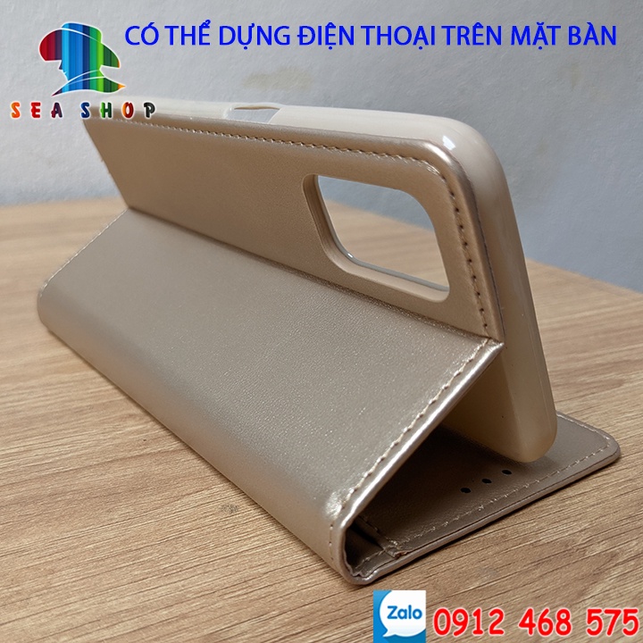 Bao da Oppo A92 4G, A92 5G Nắp gập-Ốp lưng 2 mặt có thiết kế ví cà thẻ, ngăn lớn để tien mặt - Kính full màn 9D