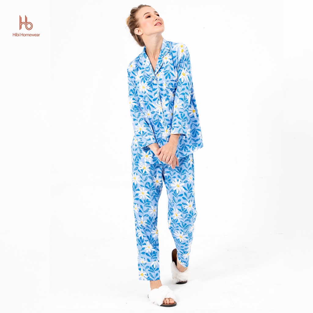 Set đồ bộ dài tay dài mặc nhà pijama Hibi HB109 - Quần có túi