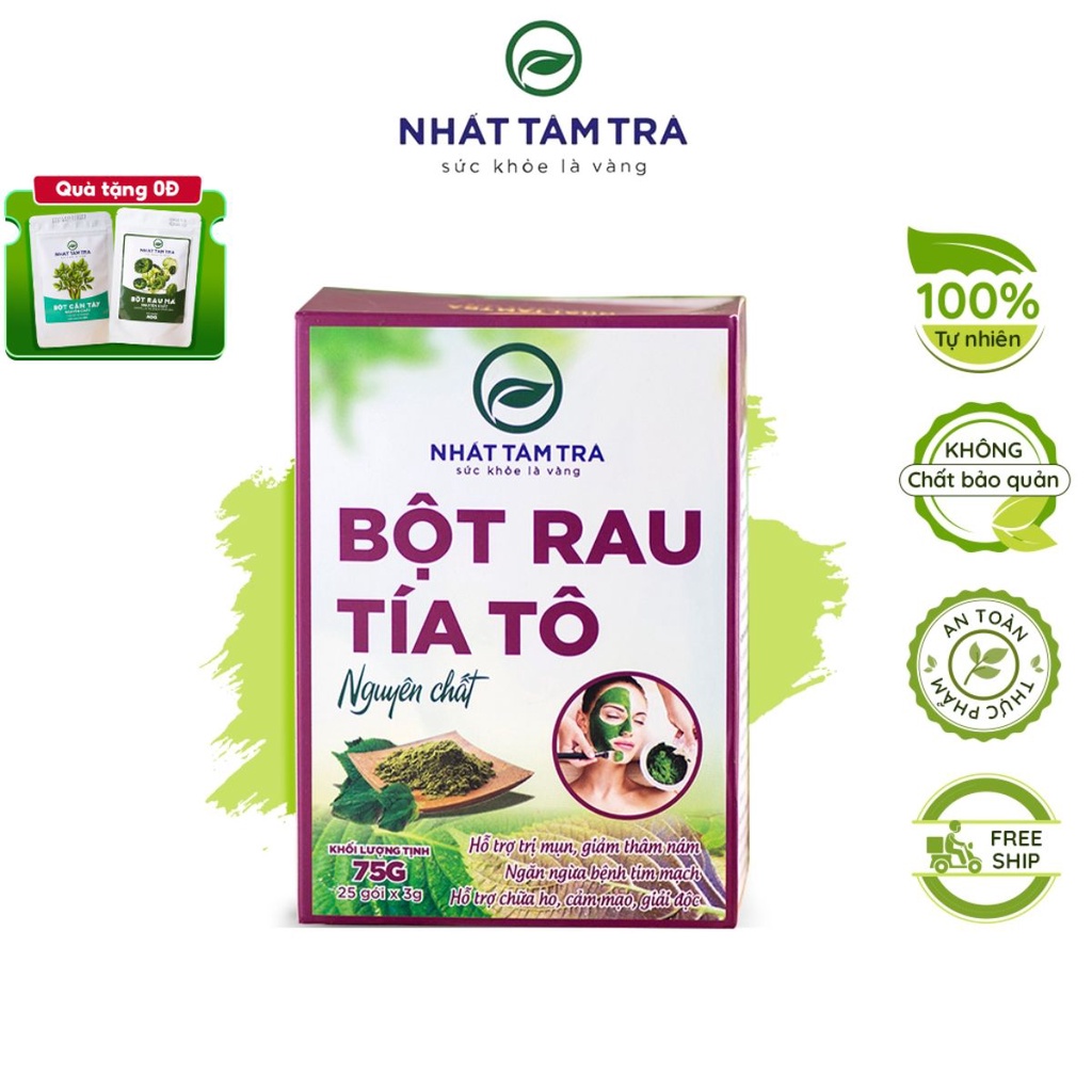 Bột tía tô sấy lạnh hỗ trợ giảm cân nguyên chất giúp giải cảm ngừa mụn làm đẹp da Nhất Tâm Trà