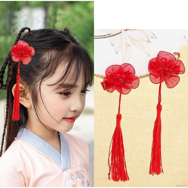 Kẹp Tóc Phối Tua Rua Xinh Xắn Dành Cho Bé Gái