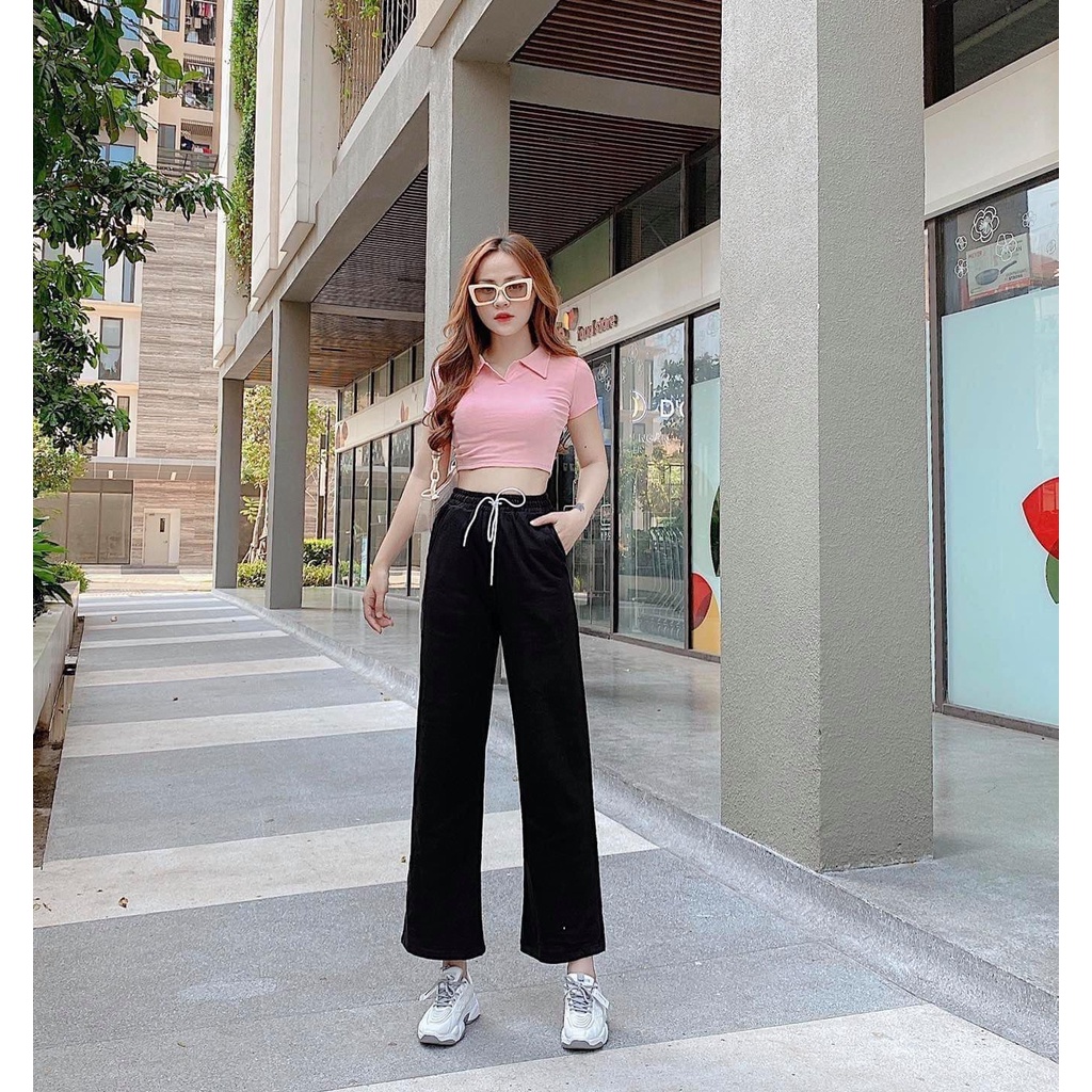 Áo croptop nữ cổ sơ mi TRƠN tay ngắn dáng ôm body chất borip đẹp cao cấp CHIBEST ATH13