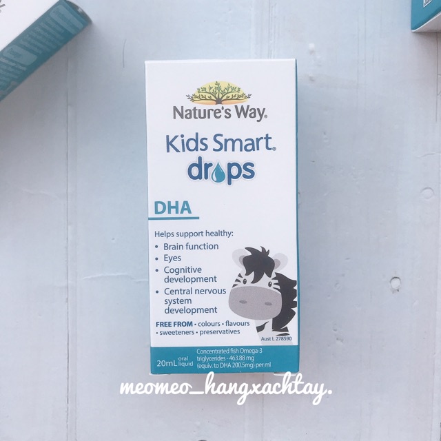 DHA dạng giọt Nature’s Way Kid Smart DHA Drops 20ml Úc Drop