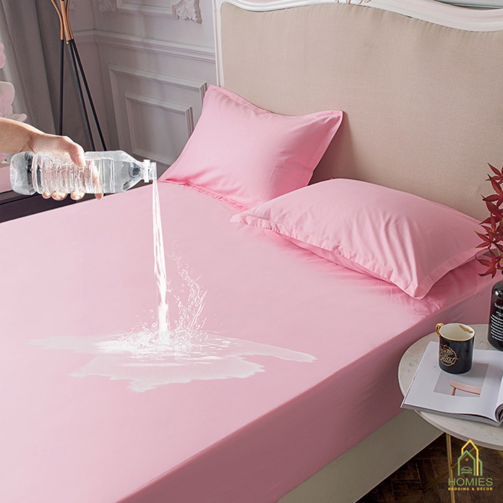 Ga Chống Thấm  HOMIES Bedding & Décor Hàng Một Màu Chống Thấm Nước Tuyệt Đối - Đủ Kích Thước cho đệm 20cm