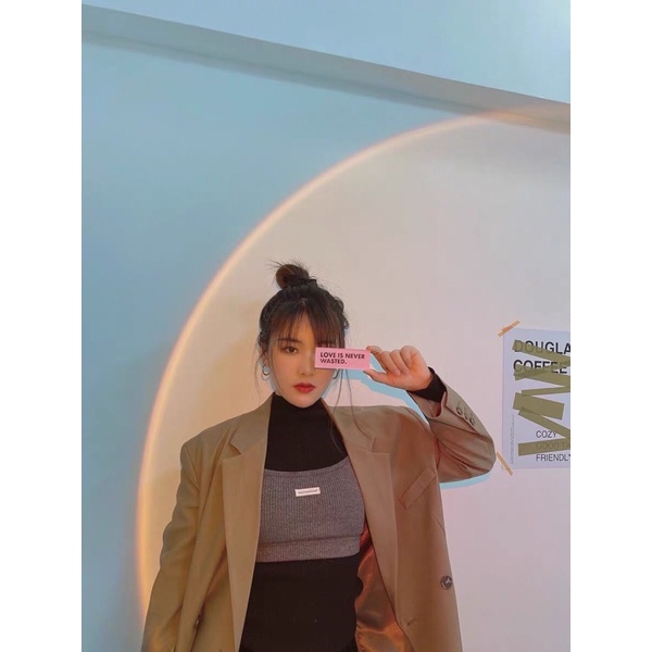 Áo khoác blazer cổ vest form rộng màu vintage