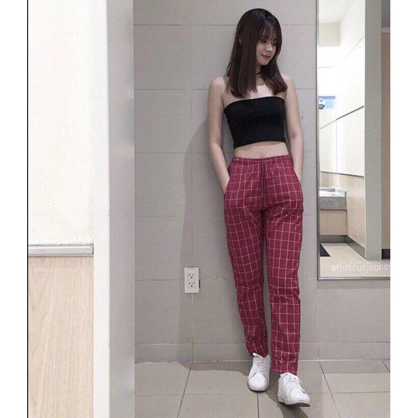 UNISEX - QUẦN CARO ĐỎ - PLAID PANTS