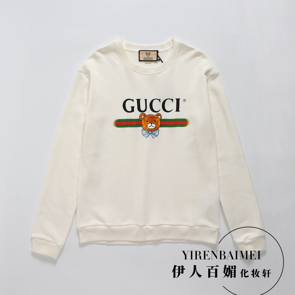 Áo Sweater Gucci Cổ Tròn In Hình Gấu Dễ Thương