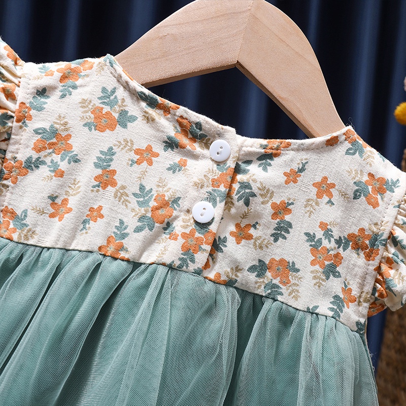 Đầm Công Chúa In Hoa Kiểu Phương Tây Xinh Xắn Cho Bé Gái