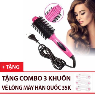  Lược điện uốn tóc đa năng Nova 8810 + tặng 3 khuôn vẽ lông mày Hàn Quốc  Tchính hãng 100%