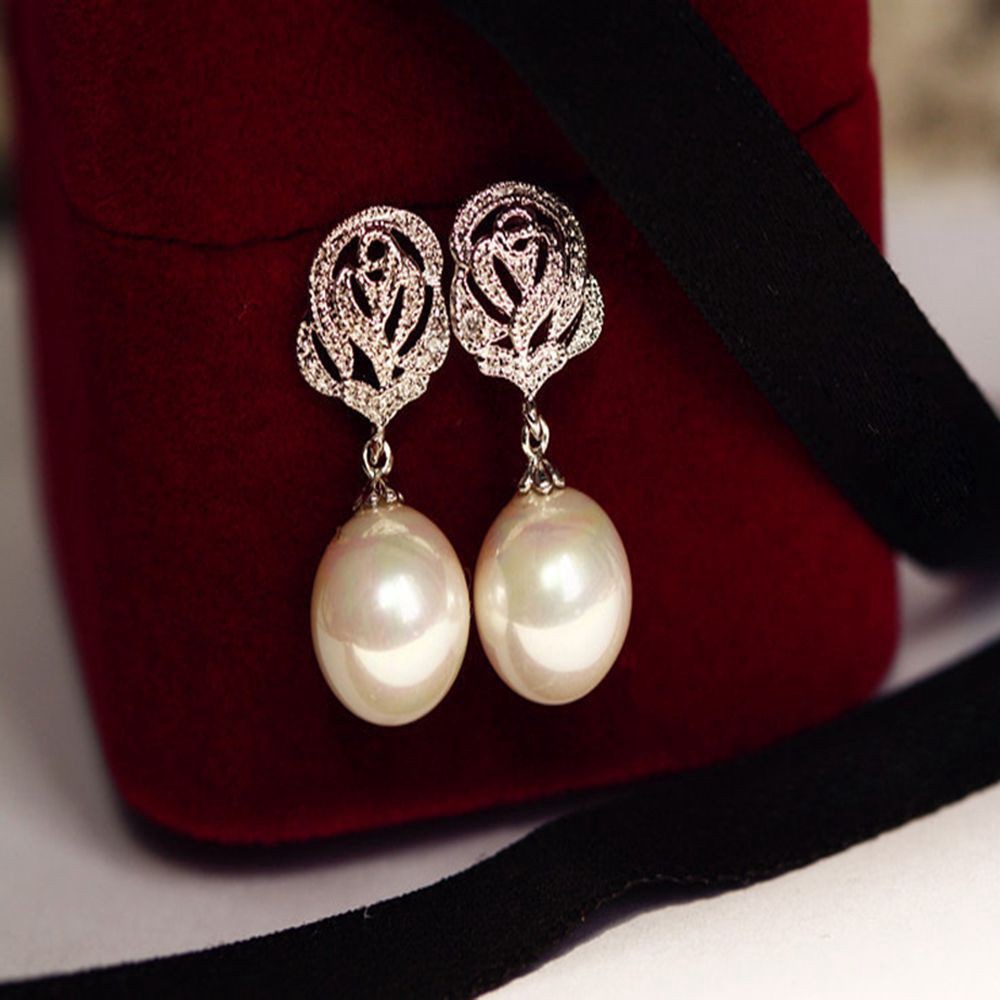 Đôi khuyên tai dạng thả hạt tròn thanh lịch cho nữ