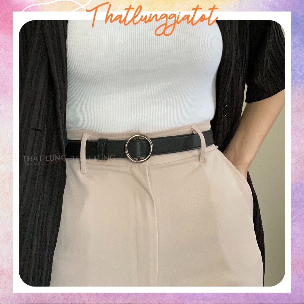 Thắt lưng nữ tròn luồng mặt chì 2.3cm (Hỗ trợ cắt dây nịt) TL057 - Thắt Lưng Giá Tốt