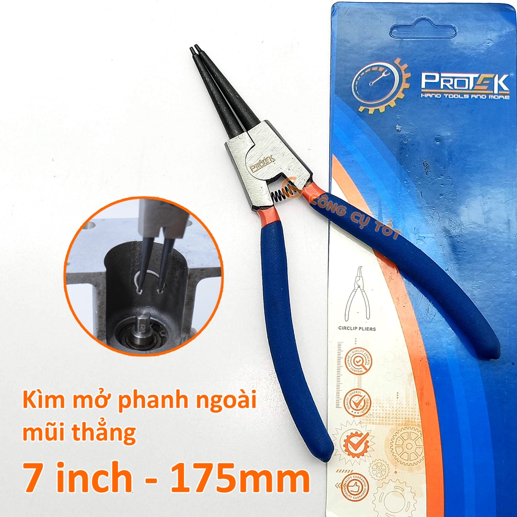 Kìm mở phanh ngoài mũi thẳng 7inch-175mm