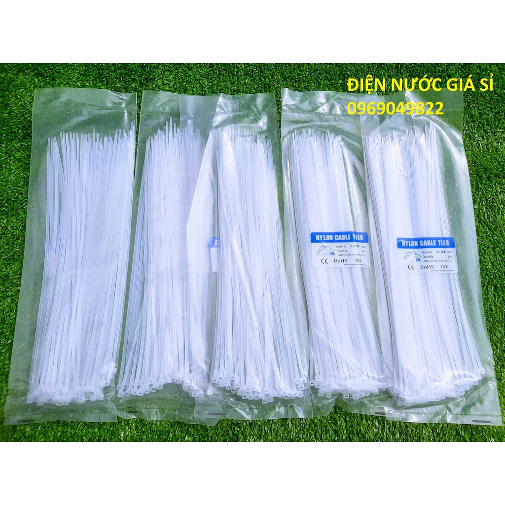 Combo 5 Bịch Dây Rút Nhựa 25cm Nylon PA66 - Dây Thít Nhựa Nylon 2.5 Tấc