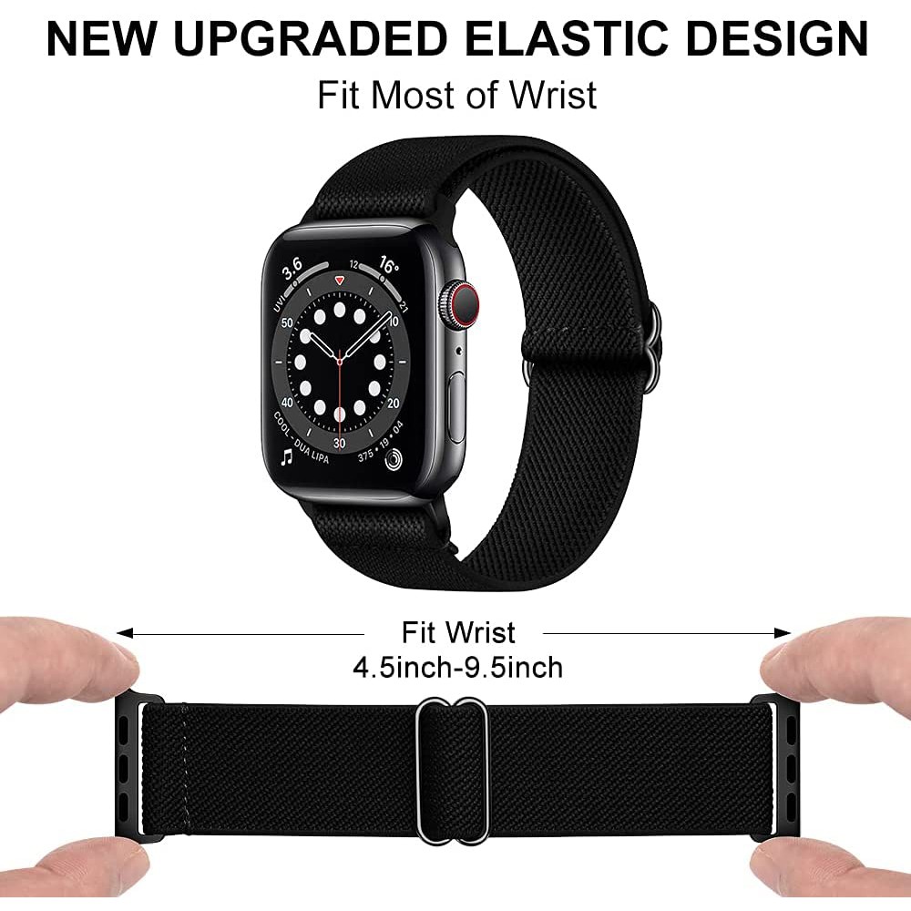Dây Đeo Đồng Hồ Bằng Nylon Mềm Co Giãn Có Khóa Inox Cho Apple Watch 41 / 40 / 38mm 49 / 45 / 44 / 42mm Series Ultra / 8 / 7 / SE / 6 / 5 / 4 / 3 / 2 / 1